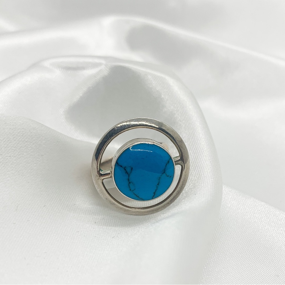 Silver and Blue Stone Ring
